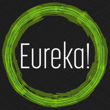 Koyu arkaplanda yeşil dairesel elementle yazılmış Eureka metni.