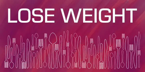 Lose Weight concept image with text and spoon fork knife symbols.