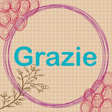 Pembe turkuaz kadınsı çiçek arkaplanı üzerine yazılmış teşekkür metni..