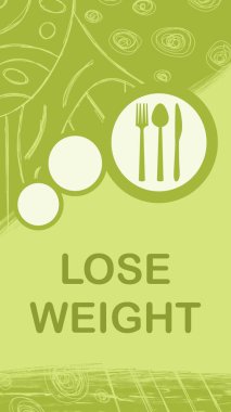 Lose Weight concept image with text and spoon fork knife symbols.