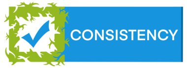 Metin ve tik işaretli tutarlılık konsepti resmi.