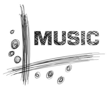 Beyaz arkaplanda kalem çizimi dokusu ile yazılmış müzik metni.