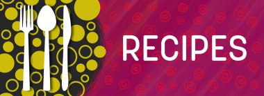 Metin ve kaşık çatal bıçak sembolleriyle konsept görüntüsü tanımlar.