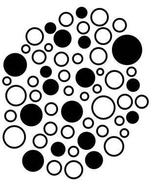 Beyaz arkaplanda halka noktaları tasarım ögesi.