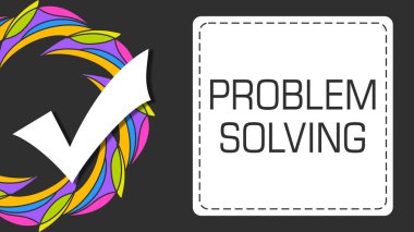 Metin ve tik işareti sembolü ile kavram resminin çözümü sorunu.