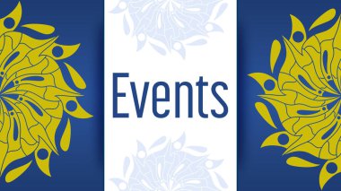 Olay metni mandala tasarım ögesi ile arkaplanda yazılır.