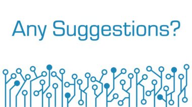 Göz kırpan metin ve devre elemanları ile herhangi bir öneri konsepti animasyonu.