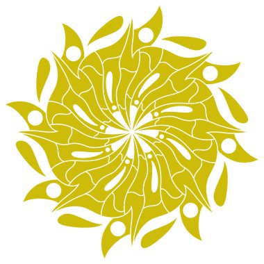 Pembe turuncu renkli dairesel şekilli mandala tasarımı.