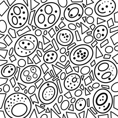 Çemberler ve soyut elementlerle çizim arkaplanı.