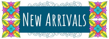 Teal turkuaz renkli arkaplan üzerine yazılmış Yeni Gelen metni.