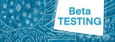Mavi arkaplan üzerine yazılmış beta test metni.