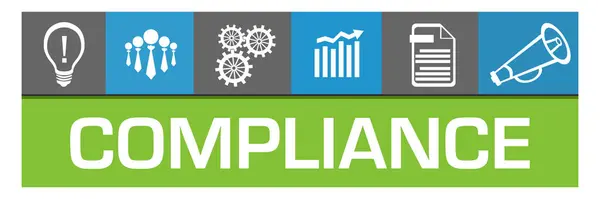 stock image Compliance concept image with text and business symbols.