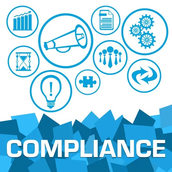 stock image Compliance concept image with text and business symbols.