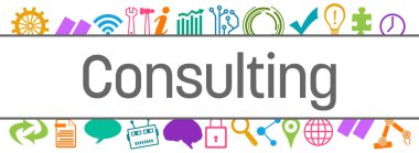 Metin ve teknolojiyle ilgili sembollerle konsept görüntüsü danışmanlığı.