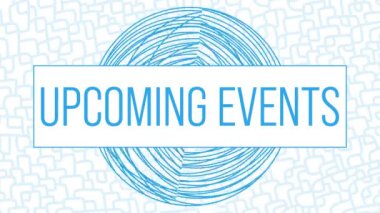 Yaklaşan Olaylar metni mavi dönen dairesel arkaplan üzerine yazılmış.