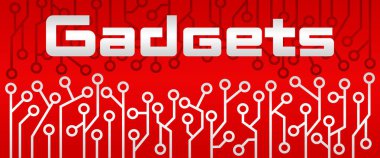 Metin ve devre sembolleri ile Gadgets konsept resmi.