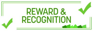 Reward And Recognition concept image with text and tick mark symbols. clipart