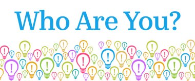 Who are you text written over colorful background. clipart