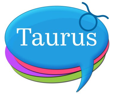 Metin ve ilgili sembolle Boğa konsepti resmi.