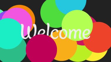 Renkli daireler çizerek arkaplanda yazılan metni karşıla.