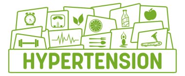 Metin ve sağlık sembolleriyle hipertansiyon konsepti.