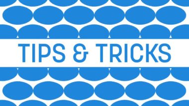 İpuçları ve Numara metni animasyon mavi geometrik şekiller arkaplanı üzerine yazılır.