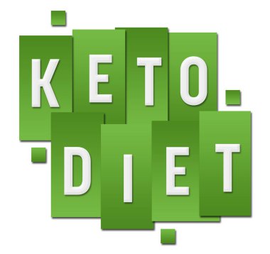Yeşil arkaplan üzerine yazılmış Keto diyet metni.