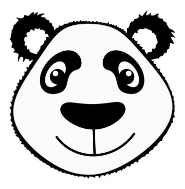 Pandanın yüz klipsi sanatı beyaz arkaplan üzerinde izole.