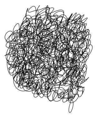 Siyah karalama işaretlerinin izole edilmiş görüntüsü.