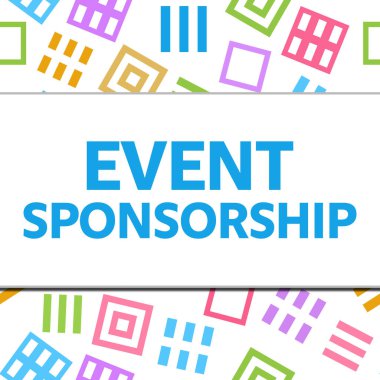Etkinlik sponsor metni renkli arkaplan üzerine yazılmış.