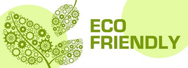 Metinlerle çevre dostu konsept görüntüsü ve viteslerle çıkış.