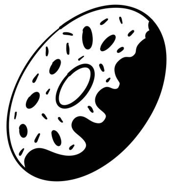 Bir çöreğin klipsli sanat resminin izole edilmiş görüntüsü.