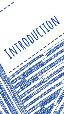 Introduction text written over vertical background with ball pen texture.