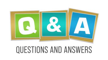 Soru ve cevap - Renkli hareketli karelerle canlandırılmış arkaplan üzerine yazılmış sorular ve cevaplar.