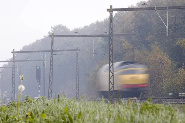 Hoogeveen Netherlands October 2022 Speeding Train Hoogeveen Netherland — Stock Photo, Image