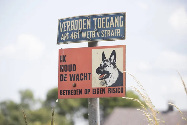 Wageningen Netherlands June 2023 Warning Sig — Stock Photo, Image