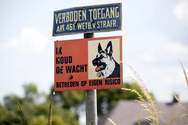 Wageningen Holanda Junio 2023 Warning Sig — Foto de Stock