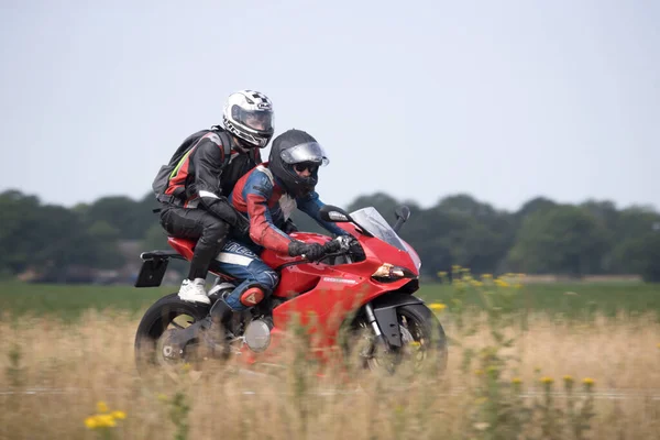 Hoogeveen Nederländerna Juni 2023 Motorcykel N48 Väg Till Assen Nederländerna — Stockfoto