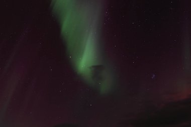 İzlanda - 8 Ekim 2013: İzlanda 'da Renkli Kuzey Işıkları