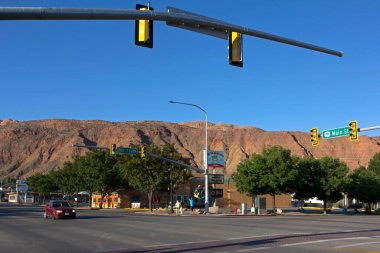 Moab, ABD - 16 Ağustos 2017: ABD 'de sokak sahnesi Moab