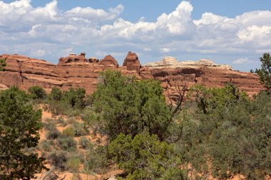 Utah, ABD - 16 Ağustos 2017: Arches Ulusal Parkı 'nda Kaya oluşumları