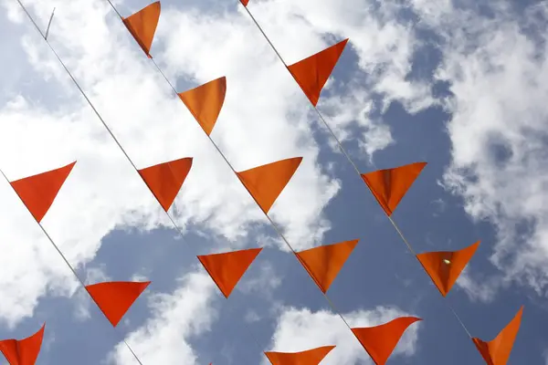 stock image Orange flags in Hoogeveen, Netherlands