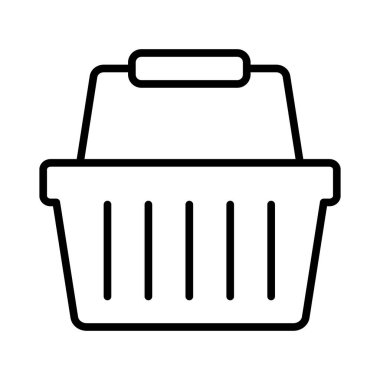 Alışveriş sepeti ikonu - vektör çizimi. Satır biçimi simgesi, genişletilmiş vuruş.