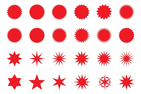 Retro Gwiazdy Sunburst Fajerwerk Czerwone Belki Elementy Projektu Najlepsze Dla — Wektor stockowy