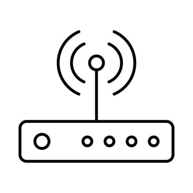 Yönlendirici simgesi. Yönlendiriciyle ilgili sinyal çizgisi simgesi izole edildi, kablosuz yönlendirici.