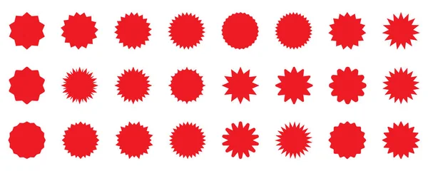 一组矢量红星暴 防晒霜徽章 简朴的平板复古标签 — 图库矢量图片