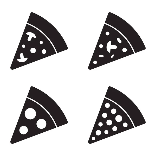 Ícone Pizza Ícone Pizza Pedaço Pizza Ícone Vetor Simples — Vetor de Stock
