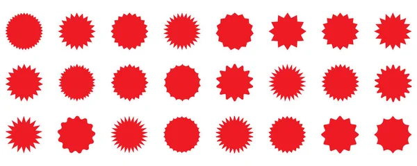 一组矢量红星暴 防晒霜徽章 简朴的平板复古标签 — 图库矢量图片