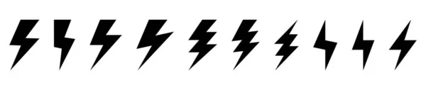 Lightning Electric Icon Bolt Circle Symbol Power Charging Energy Sign — Wektor stockowy