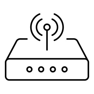 Yönlendirici simgesi. Yönlendiriciyle ilgili sinyal çizgisi simgesi izole edildi, kablosuz yönlendirici.